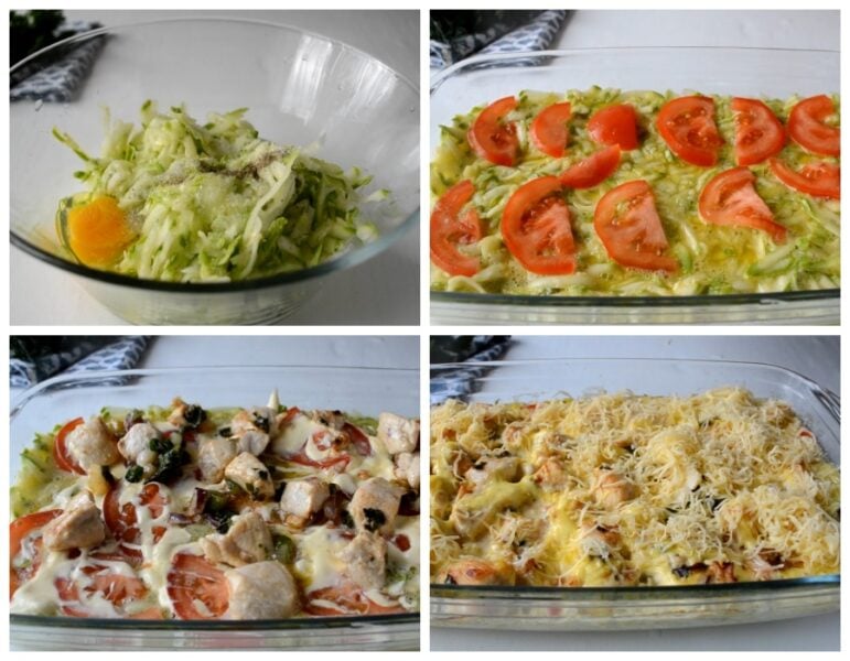 Кабачковая запеканка с куриным филе