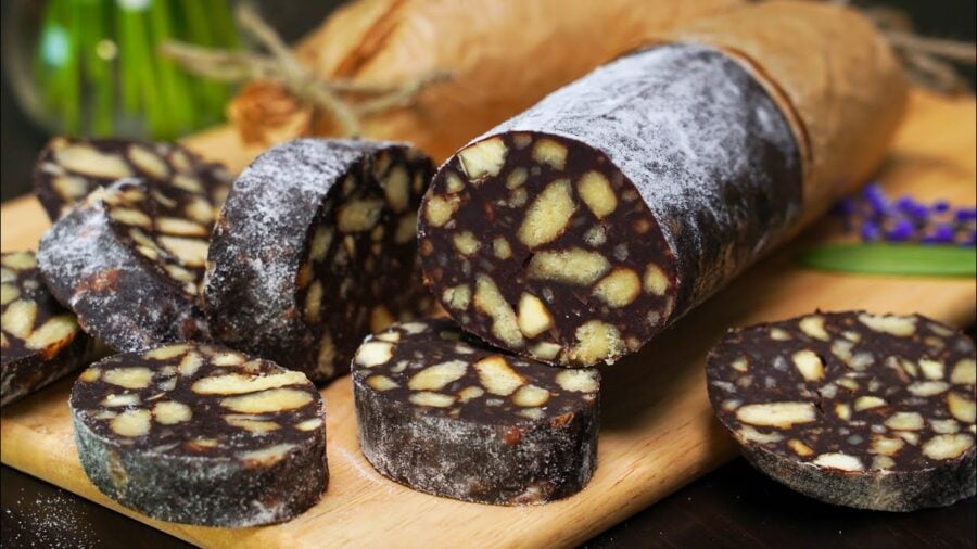 Рецепт шоколадной колбаски к чаю